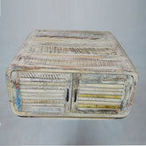 SALVAGE Reclaimed Recycled boat wood White Coffee Table 80x50x45cm
